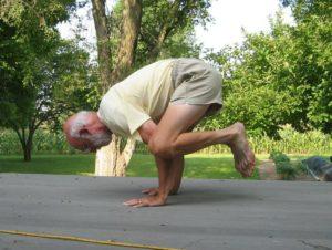 Gene Purdum doing a yoga pose