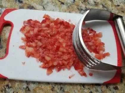 Chopped strawberries