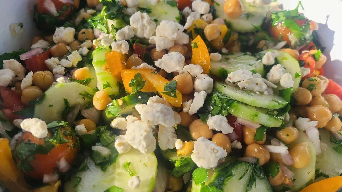 Maria Faires mediterranean chickpea salad