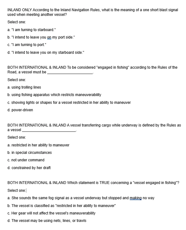A picture of U.S. Coast Practice Final Test Questions