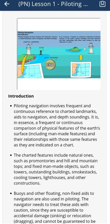 Screenshot of the Mariner's Learning System OUPV Captain's License Course